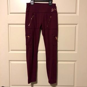 Justice Burgundy Cargo Leggings